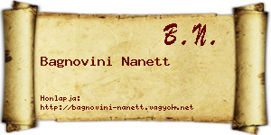 Bagnovini Nanett névjegykártya